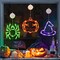 3 Pack Halloween Window Lights with Suction Cup (Pumpkin, Spider, Witch Hat)